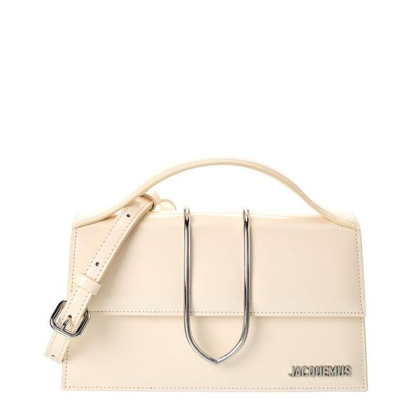 Jacquemus Handbags - Jacquemus Bambino Large Leather Shoulder Bag, White